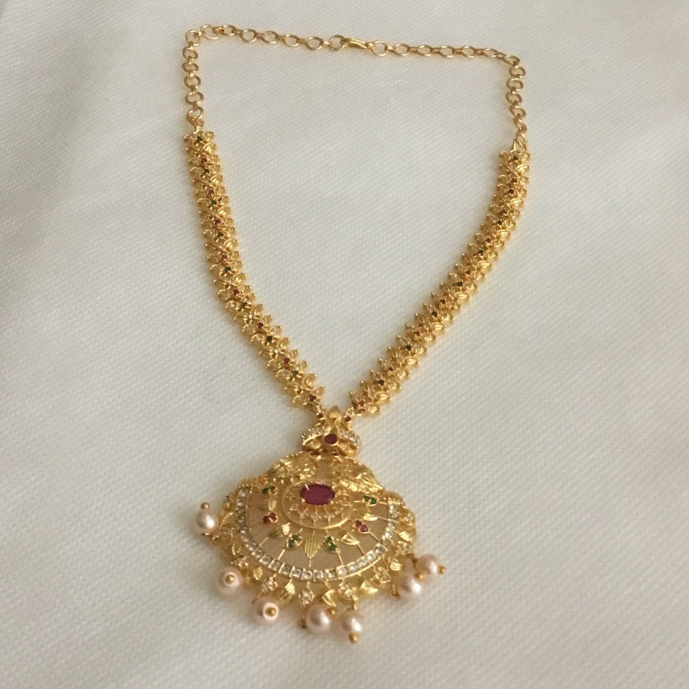 Gold-Tone Pearl Drop Pendant Necklace - Women Jewelry